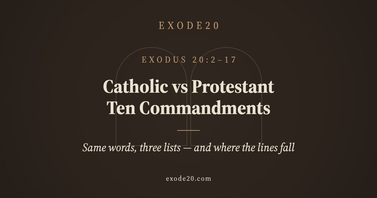 Catholic vs Protestant Ten Commandments