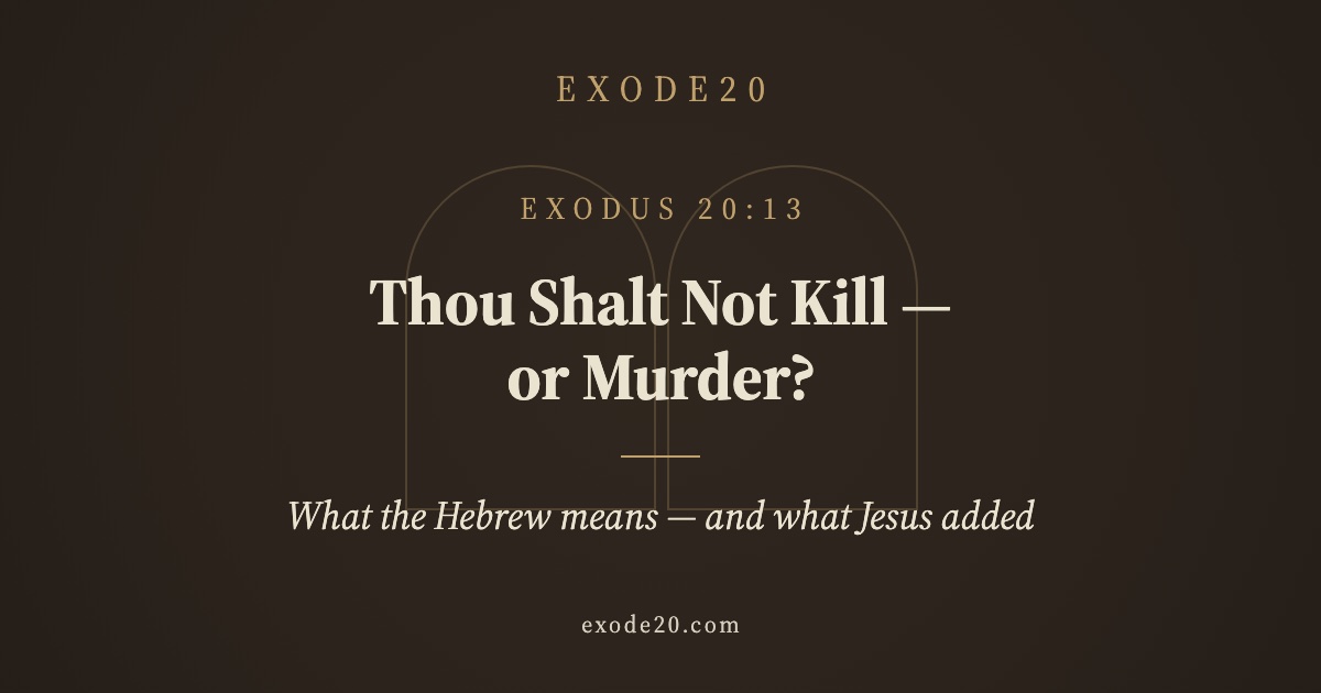 Thou Shalt Not Kill — or Murder?